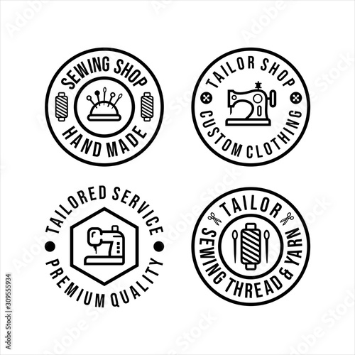 Tailor Shop Circle Logos Set