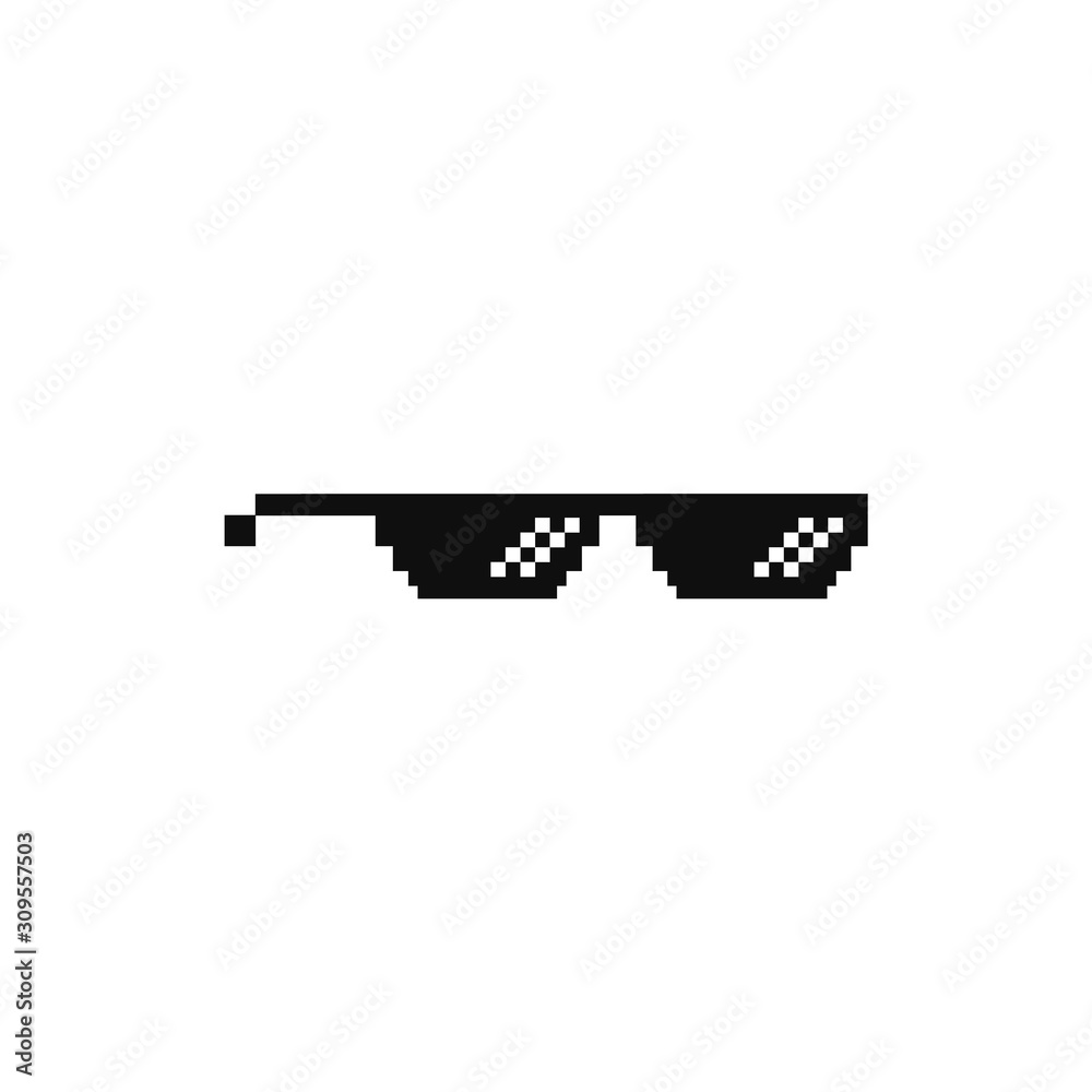 Pixel sunglasses meme fun icon design vector Stock-vektor | Adobe Stock