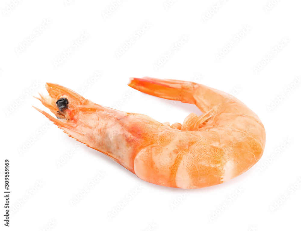Delicious cooked whole shrimp isolated on white
