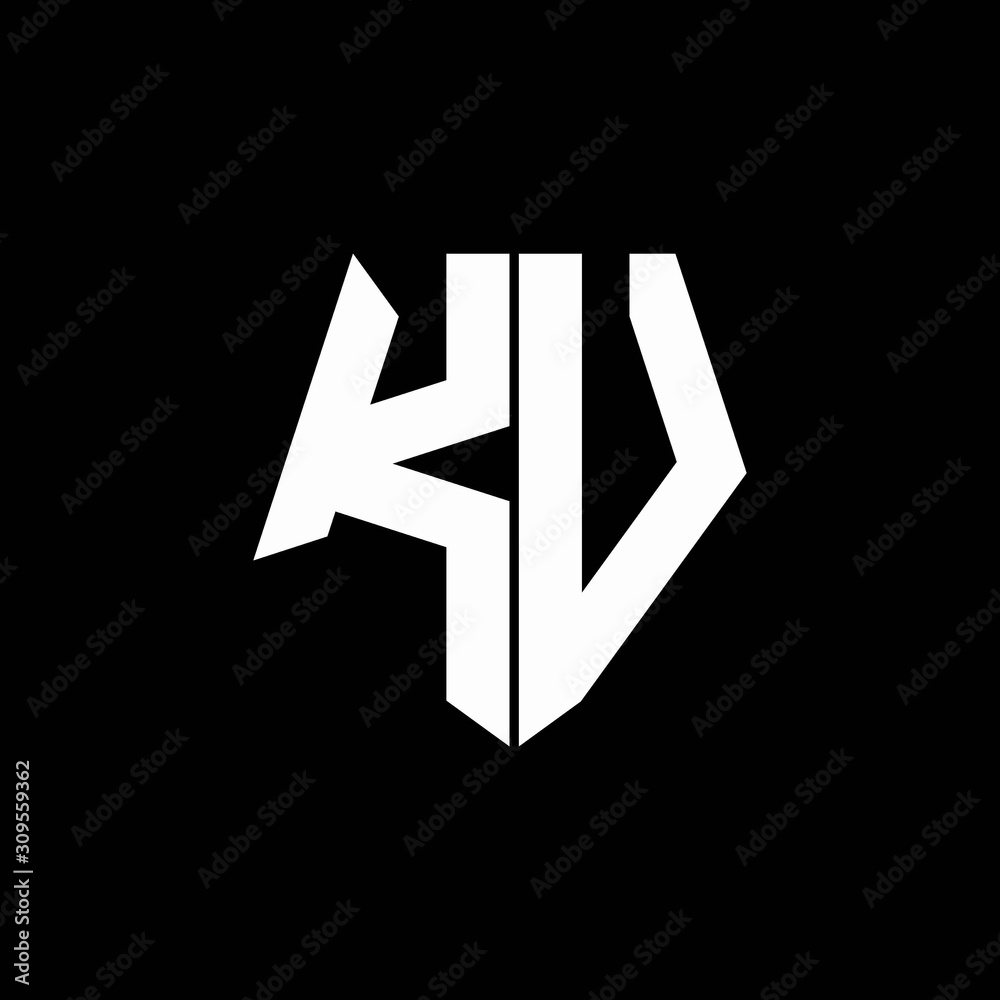 KV logo monogram with pentagon shape style design template Stock Vector |  Adobe Stock