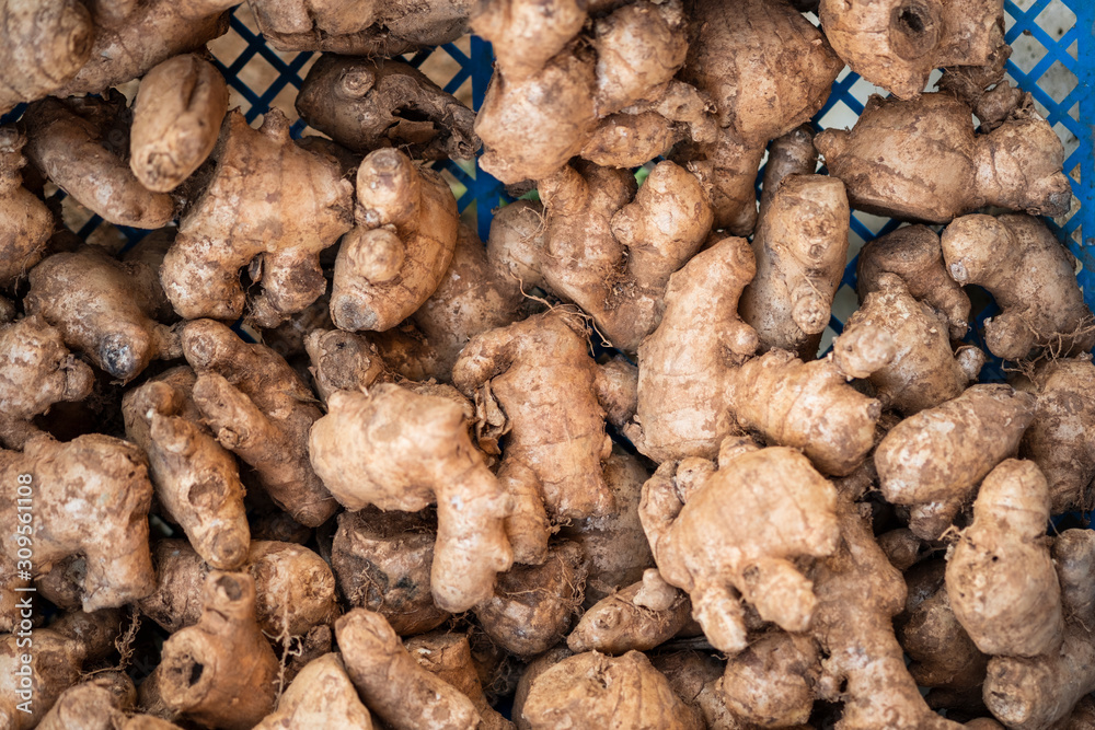 Directly Above Shot Of Organic Ginger