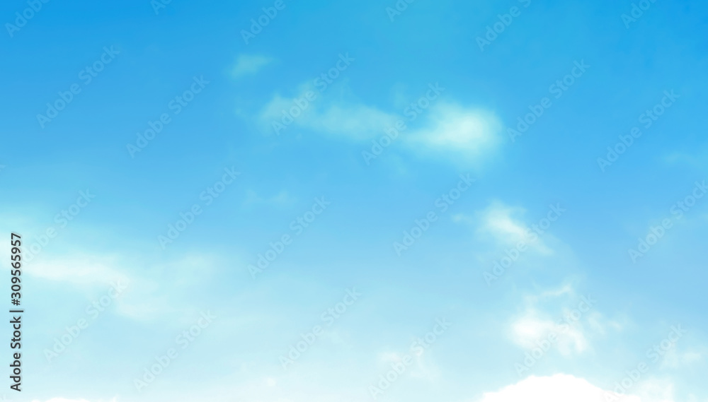 Fototapeta premium blue sky with beautiful natural white clouds 