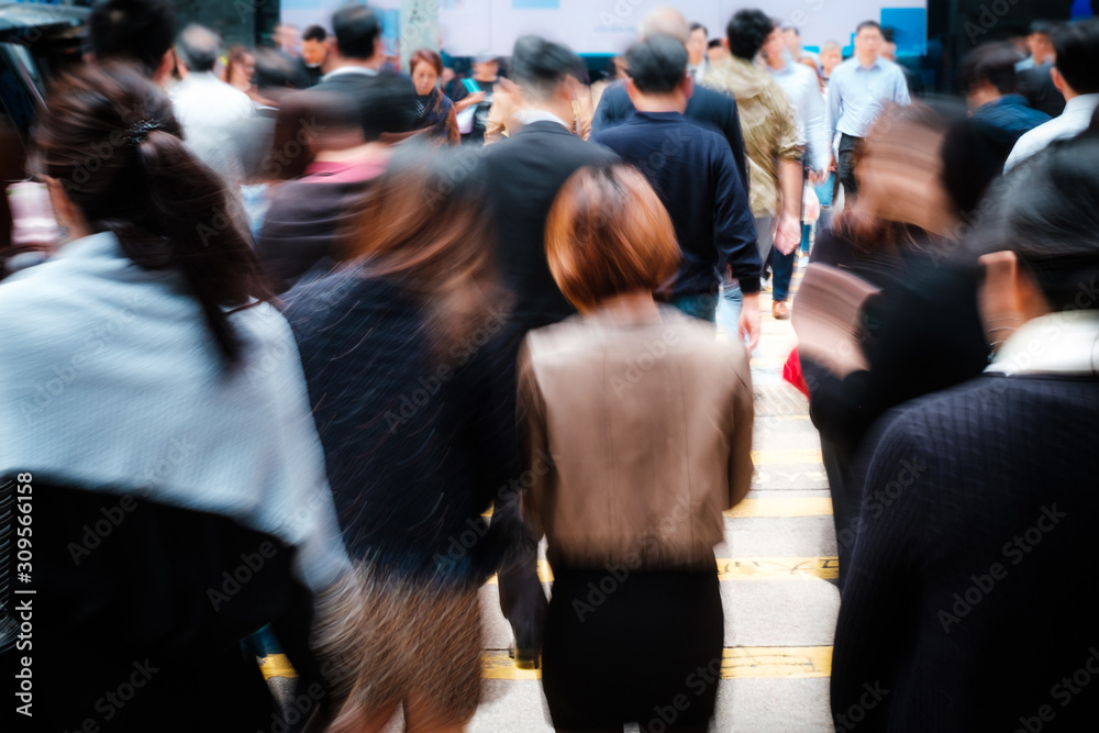 motion blur of business people crossing street motion blur of business people crossing street