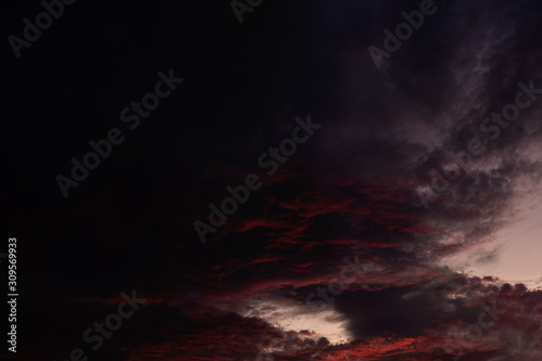 Sunset, dramatic sky with red sky.