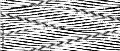 Swirled and curled stripes and brush strokes texture. Marble or acrylic atrwork imitation. Cool and swirly background. Abstract vector illustration. Black isolated on white. EPS10 