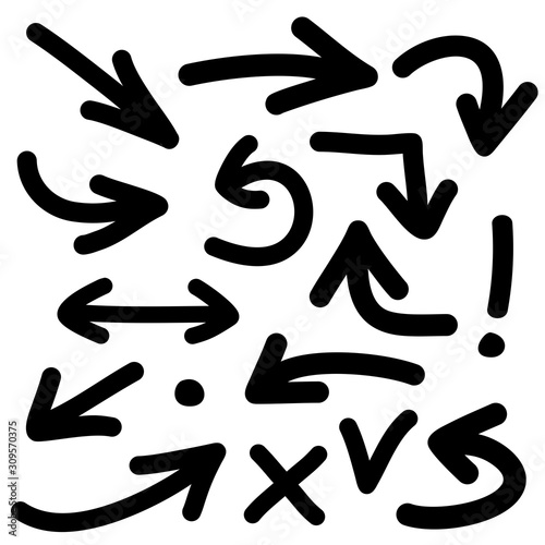 Black arrow icon vector set isolated on white background