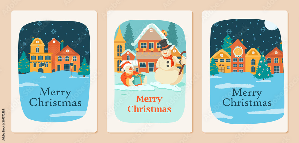 Santa Claus in Merry Christmas holiday greeting card background in vector