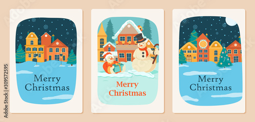 Santa Claus in Merry Christmas holiday greeting card background in vector