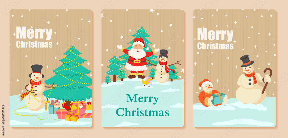 Santa Claus in Merry Christmas holiday greeting card background in vector Santa Claus in Merry Christmas holiday greeting card background in vector