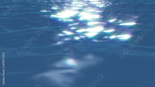 blue water ripples, sun reflection