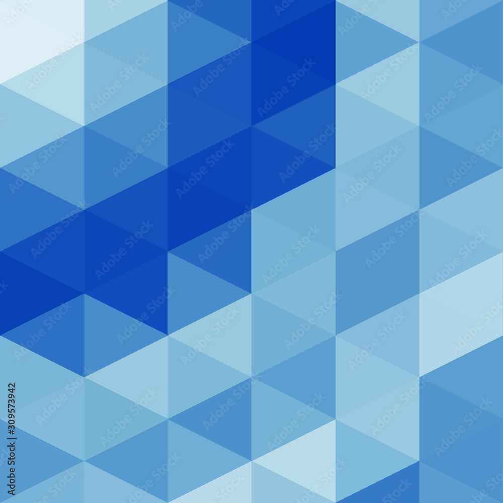 Classic Blue Abstract trianglify Generative Art background illustration
