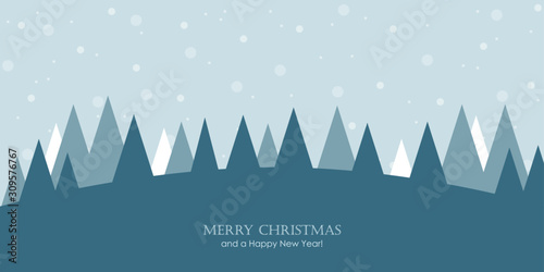 christmas greeting card snowy winter landscape vector illustration EPS10