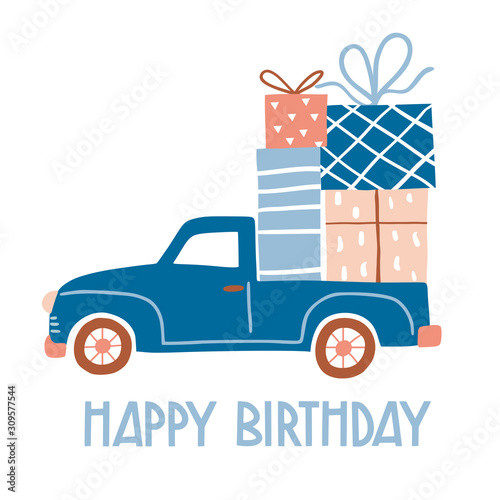 Happy birthday design with lettering