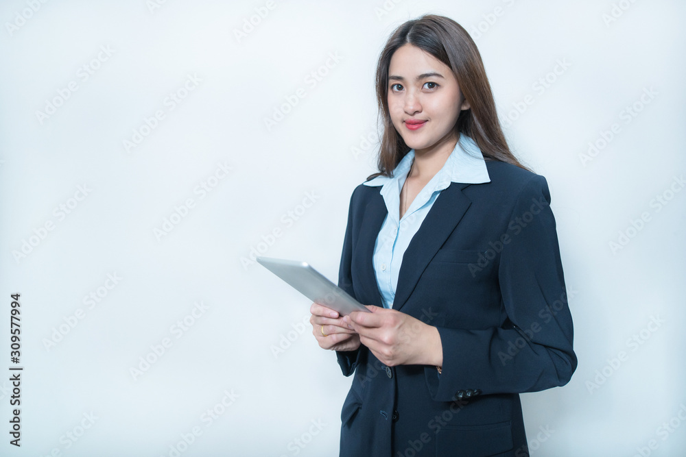 Business woman holding digital tablet Business woman holding digital tablet