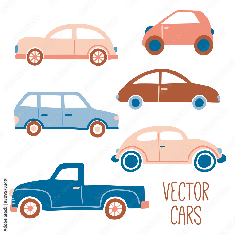 Hand drawn cars collection