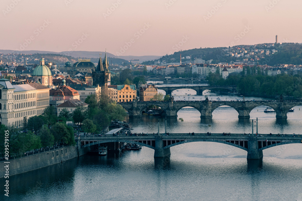 Obraz premium Sunset in Prague.