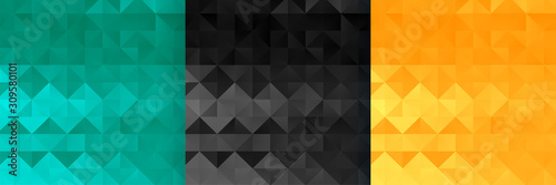 abstract triangle and diamond style pattern set