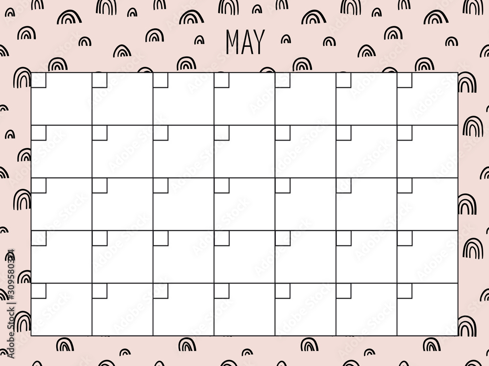 May. Universal Monthly Planner Template Stock Vector | Adobe Stock