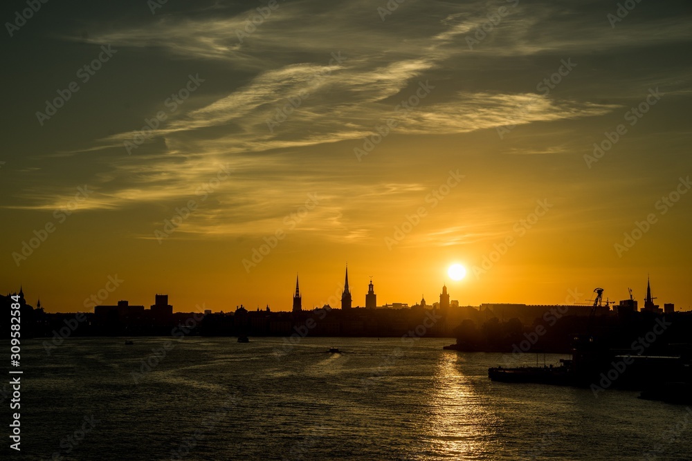 Sunset over Stockholm, Sweden