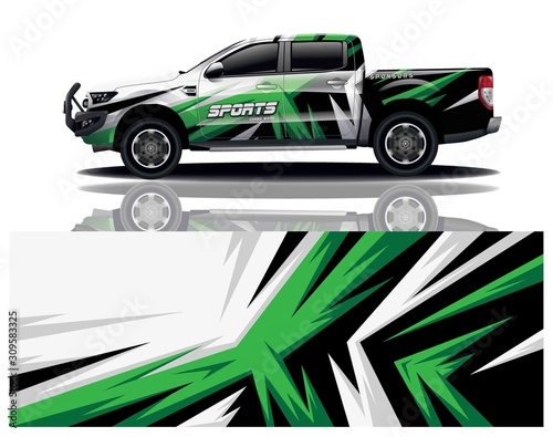 truck car decal wrap design vector
