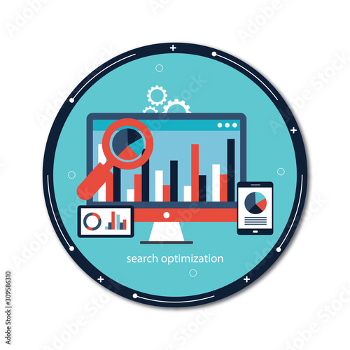 Analytics graph and seo business