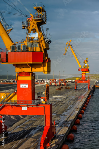 cranes in the port of Calais