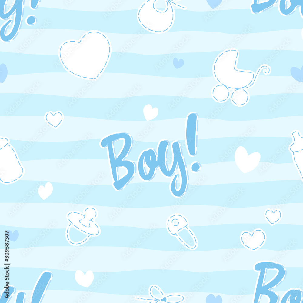 its a boy cute seamless pattern on blue background with doodle elements for newborn, editable vector illustration for kids apparel, fabric, textile, nursery decoration, wrapping paper its a boy cute seamless pattern on blue background with doodle elements for newborn, editable vector illustration for kids apparel, fabric, textile, nursery decoration, wrapping paper