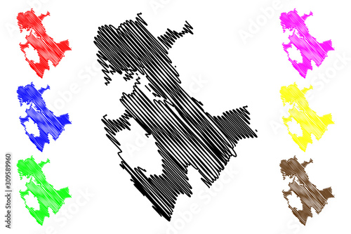 Darien Province (Republic of Panama, Provinces of Panama) map vector illustration, scribble sketch Darien map