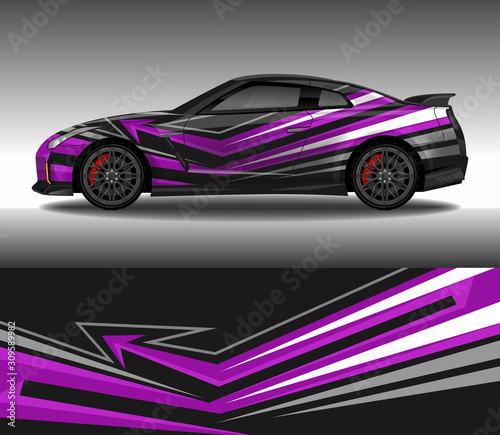 Car wrap decal design vector  custom livery race rally car vehicle sticker and tinting.