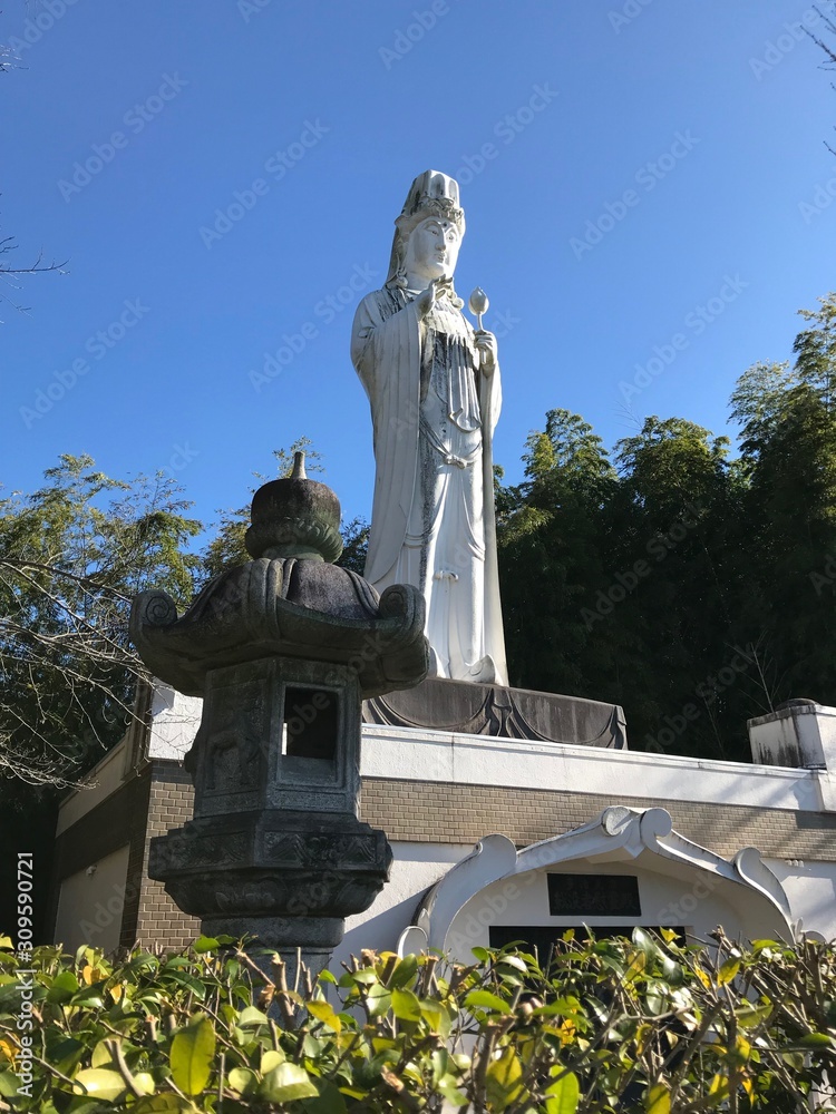 Obraz premium White Statue of the Goddess of Kannon