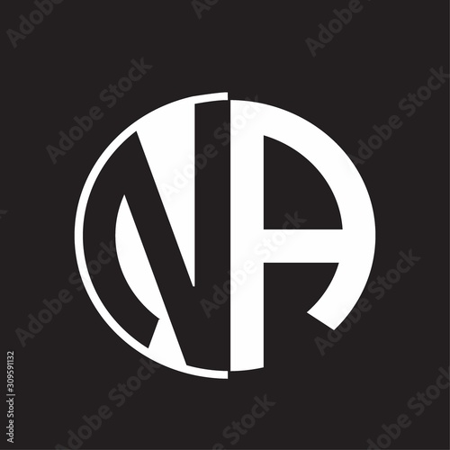 NA Logo monogram with Negative space style design tempate