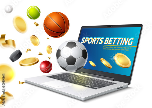 Vector online sports betting mobile app laptop
