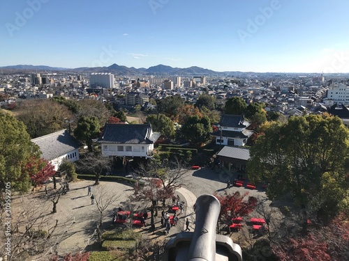 Aerial View of Inuyama Town in Aichi, Japan from Castle photo