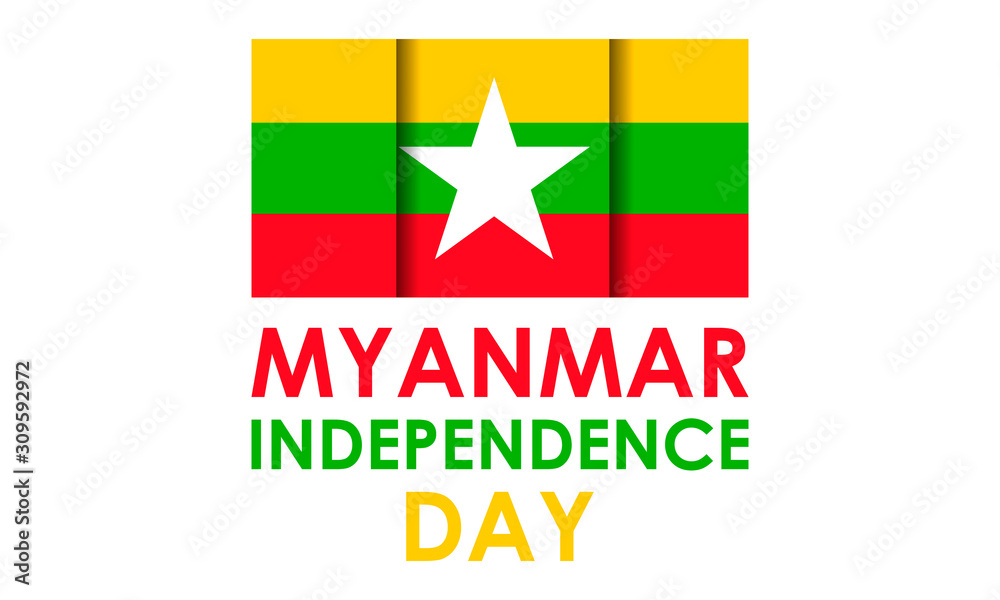 Myanmar independence day background. January 4 th. Poster, card, banner, background design. Vector illustration eps 10 Myanmar independence day background. January 4 th. Poster, card, banner, background design. Vector illustration eps 10