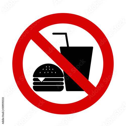No eating vector sign no food or drink allowed vector