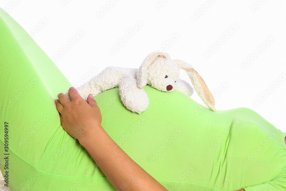 Pregnant woman on a white background Pregnant woman on a white background