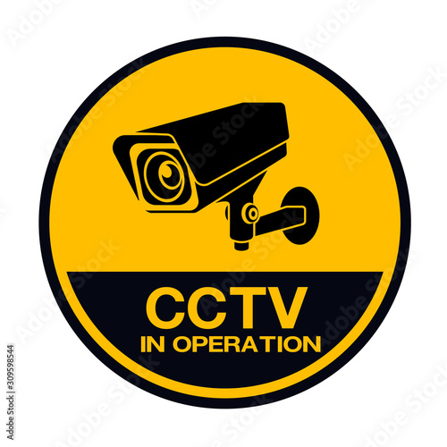  CCTV Camera Symbol Sign Isolate On White Background Label ,Vector 