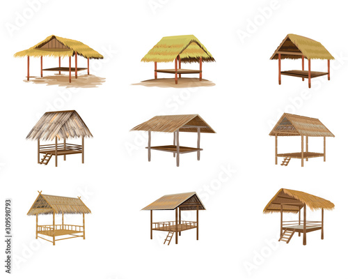straw hut vector design
