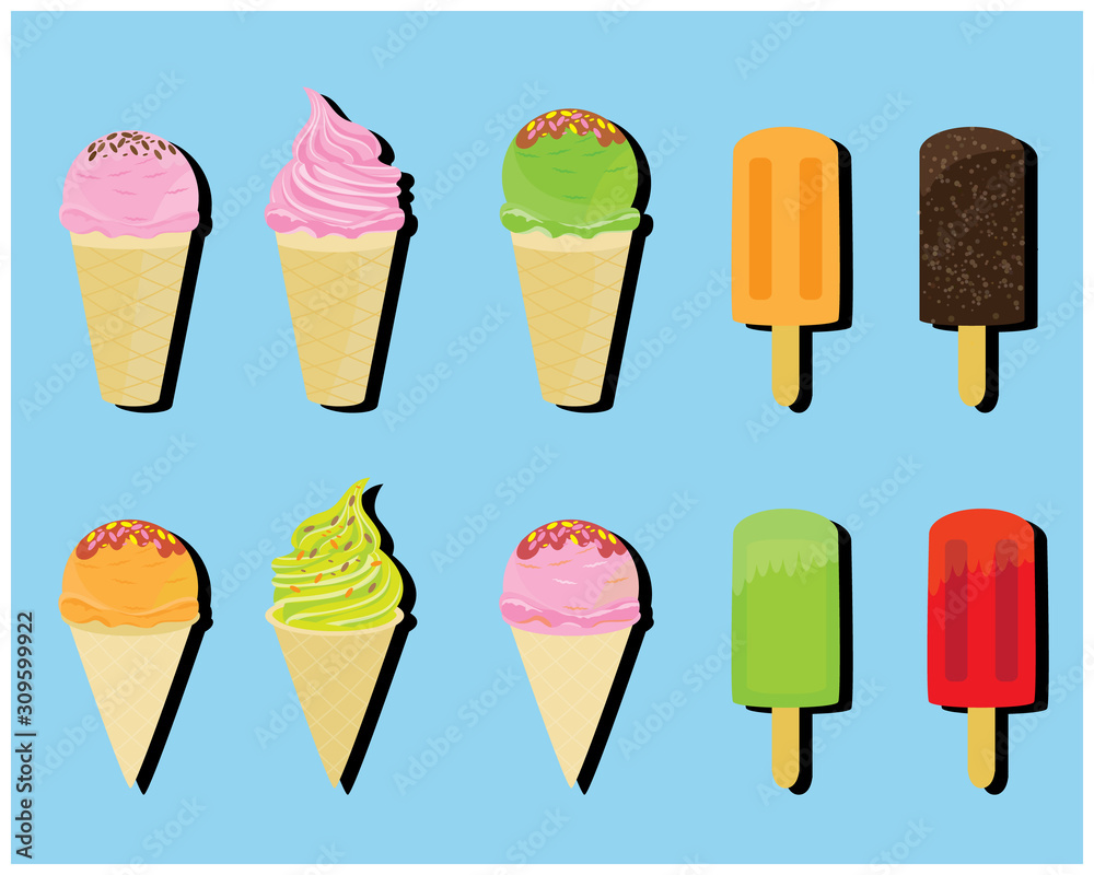 ice cream on blue background vector design ice cream on blue background vector design