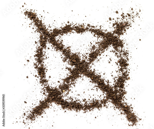 Wallpaper Mural Cross sign made of soil on white background. Torontodigital.ca