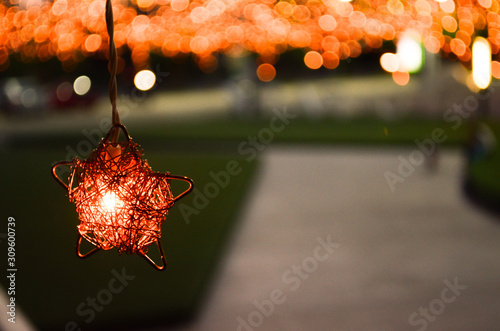 The light in the night and surface patterns created by lights