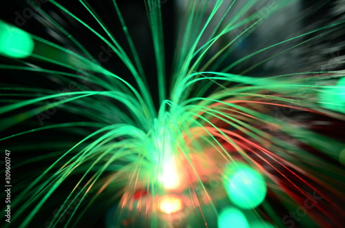 The light in the night and surface patterns created by lights