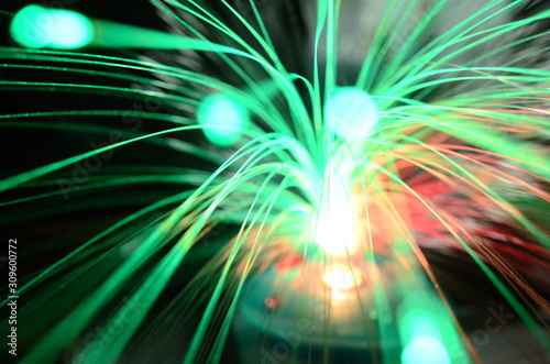 The light in the night and surface patterns created by lights