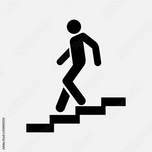 icon descent down the stairs, icon signpost
