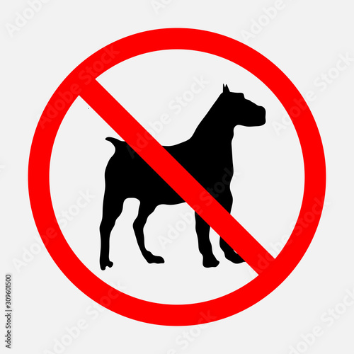 no dogs sign, prohibitory sign, dogs are not allowed passage