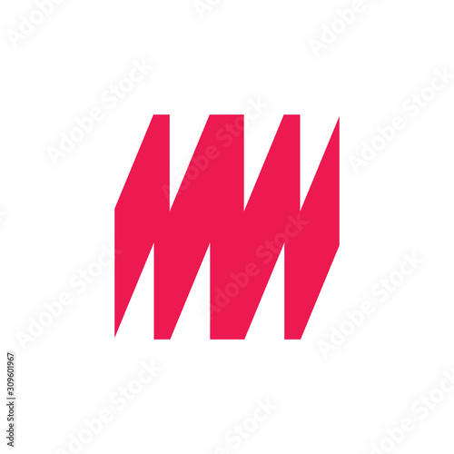 letter mw simple geometric logo vector