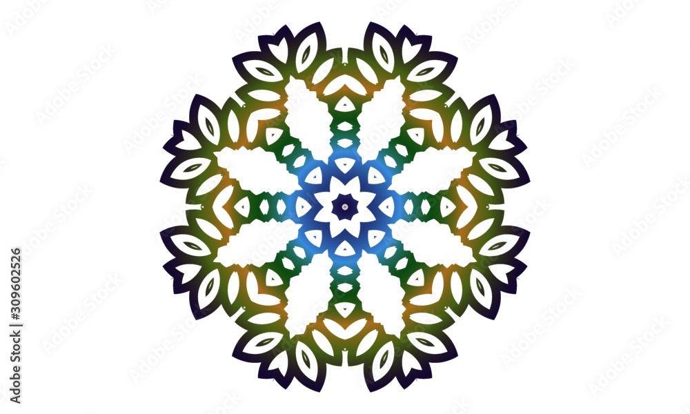 Colour vector round floral ornament Colour vector round floral ornament