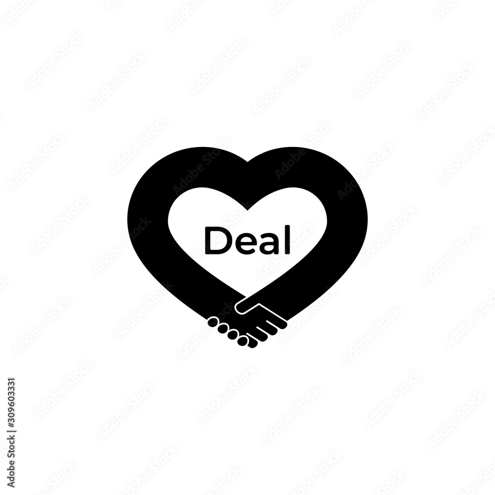 love hand shake deal business design symbol vector love hand shake deal business design symbol vector
