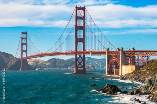 Obraz na plátně The famous Golden Gate Bridge - one of the world sights in San Francisco Califor