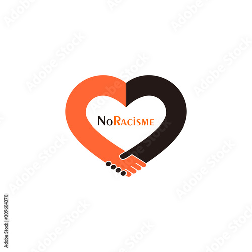 no racism holding hand design symbol vector